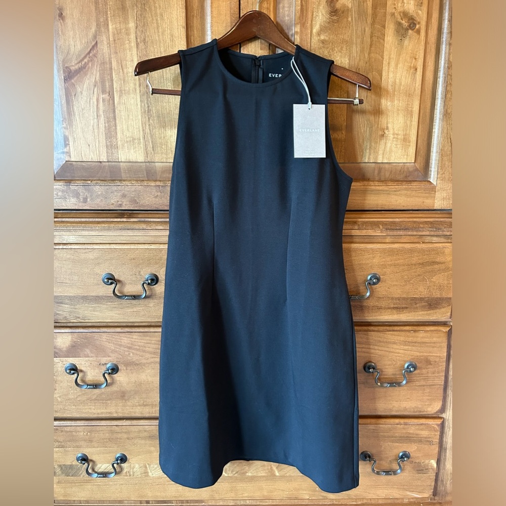 Everlane simple black shift dress, Sz M